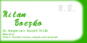 milan boczko business card